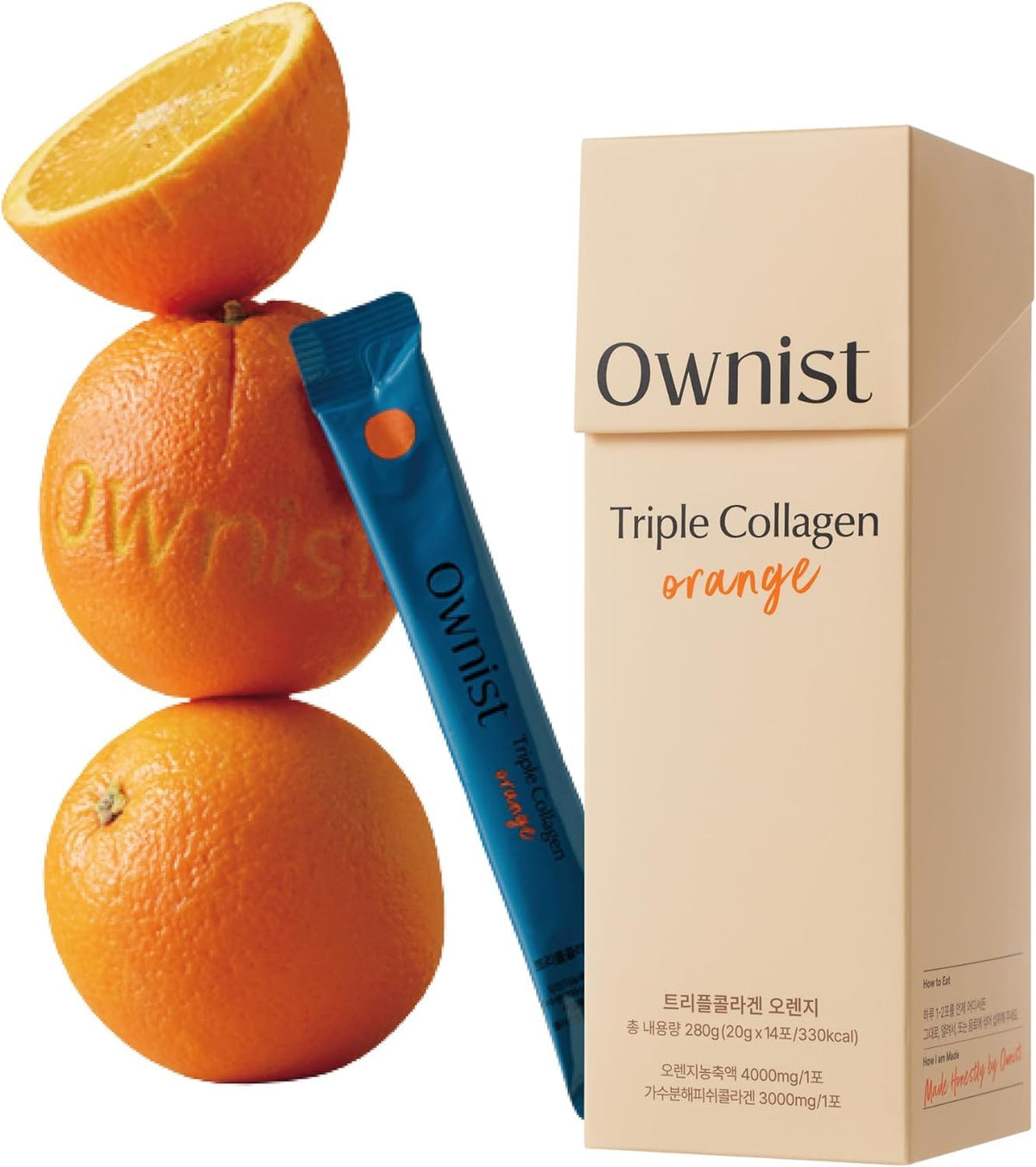 Ownist triple collagen liquid packets on the go for convenient daily skincare support.