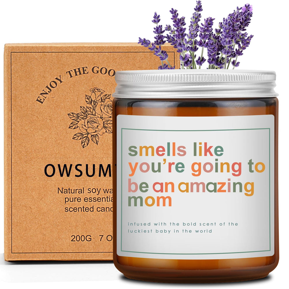 OWSUMER lavender candle packaging showcasing gift-ready design.