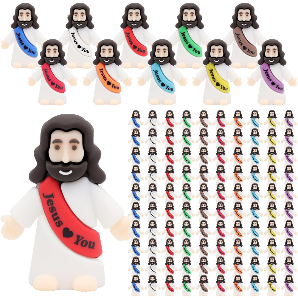 Owurha Jesus Love You mini figure in red for Easter decor and classroom rewards.