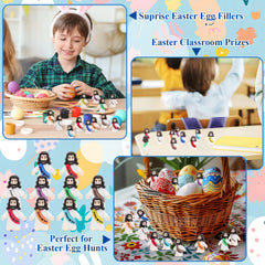 Owurha Jesus Love You mini figure in shineblue perfect for classroom decorations and Easter baskets.