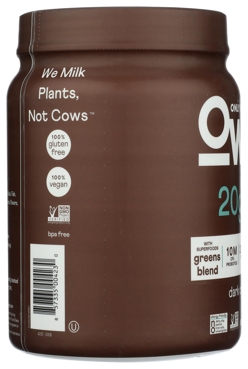 OWYN allergen-friendly badge highlighting top nine allergens tested