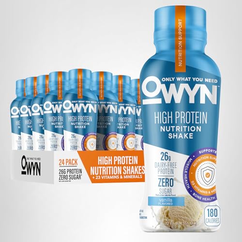 OWYN High Protein Shake Vanilla on-the-go setup for busy days.