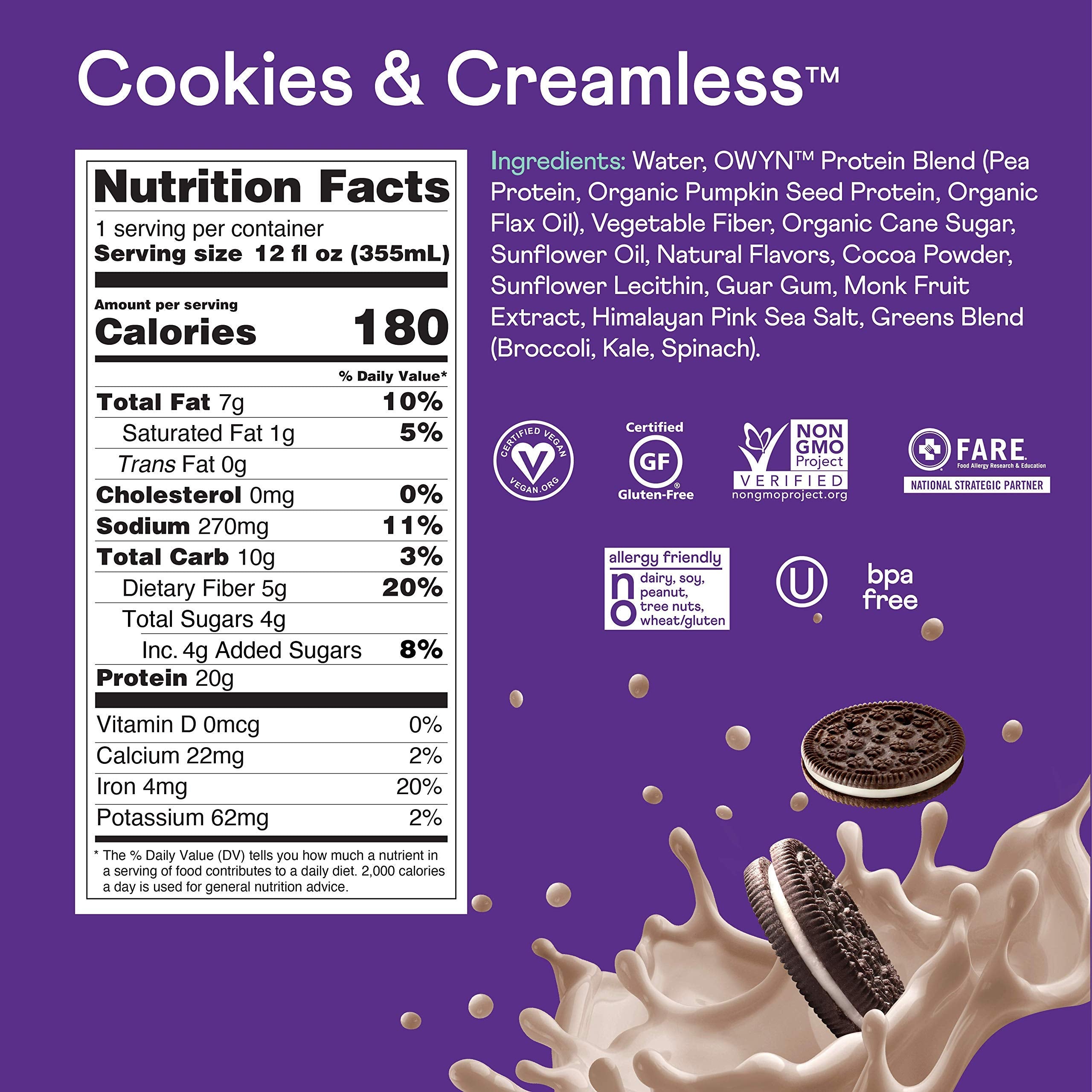 Ingredients include pumpkin seed, flax and pea for complete amino acids.