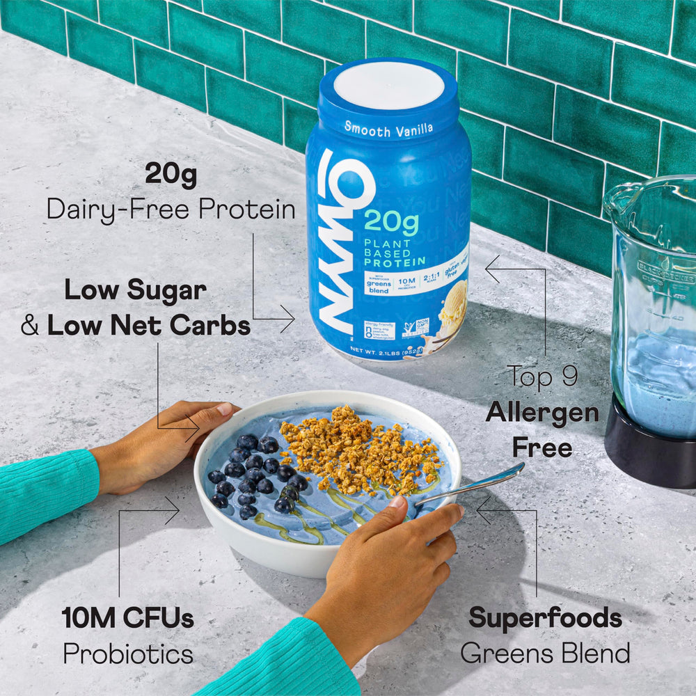 OWYN plant protein blend with pea, chia and pumpkin seeds