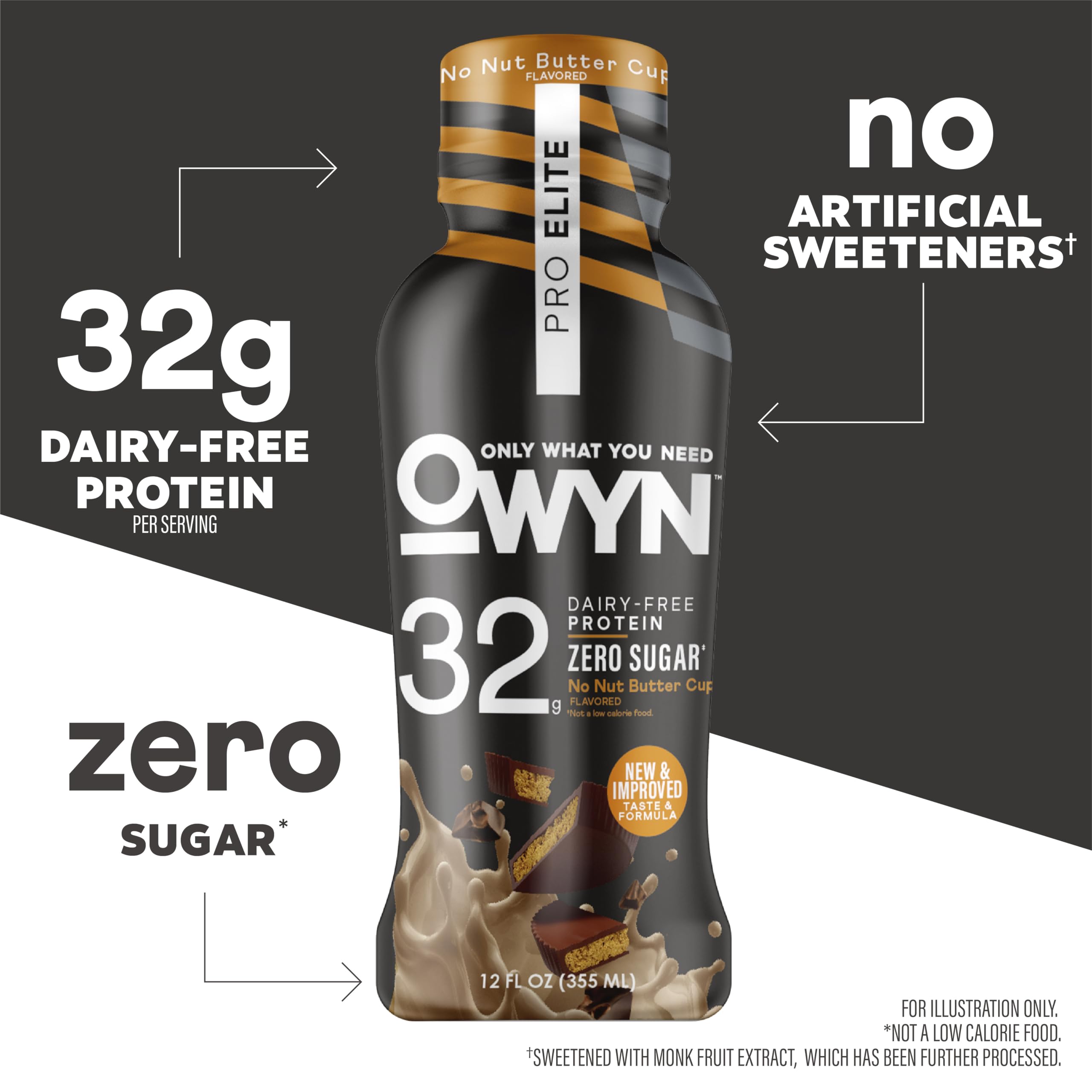 OWYN Pro Elite No Nut Buttercup shake texture close-up emphasizes creamy plant-based protein