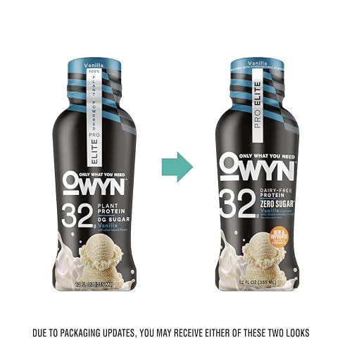 OWYN Pro Elite Vanilla bottle side view highlights zero sugar and net carbs