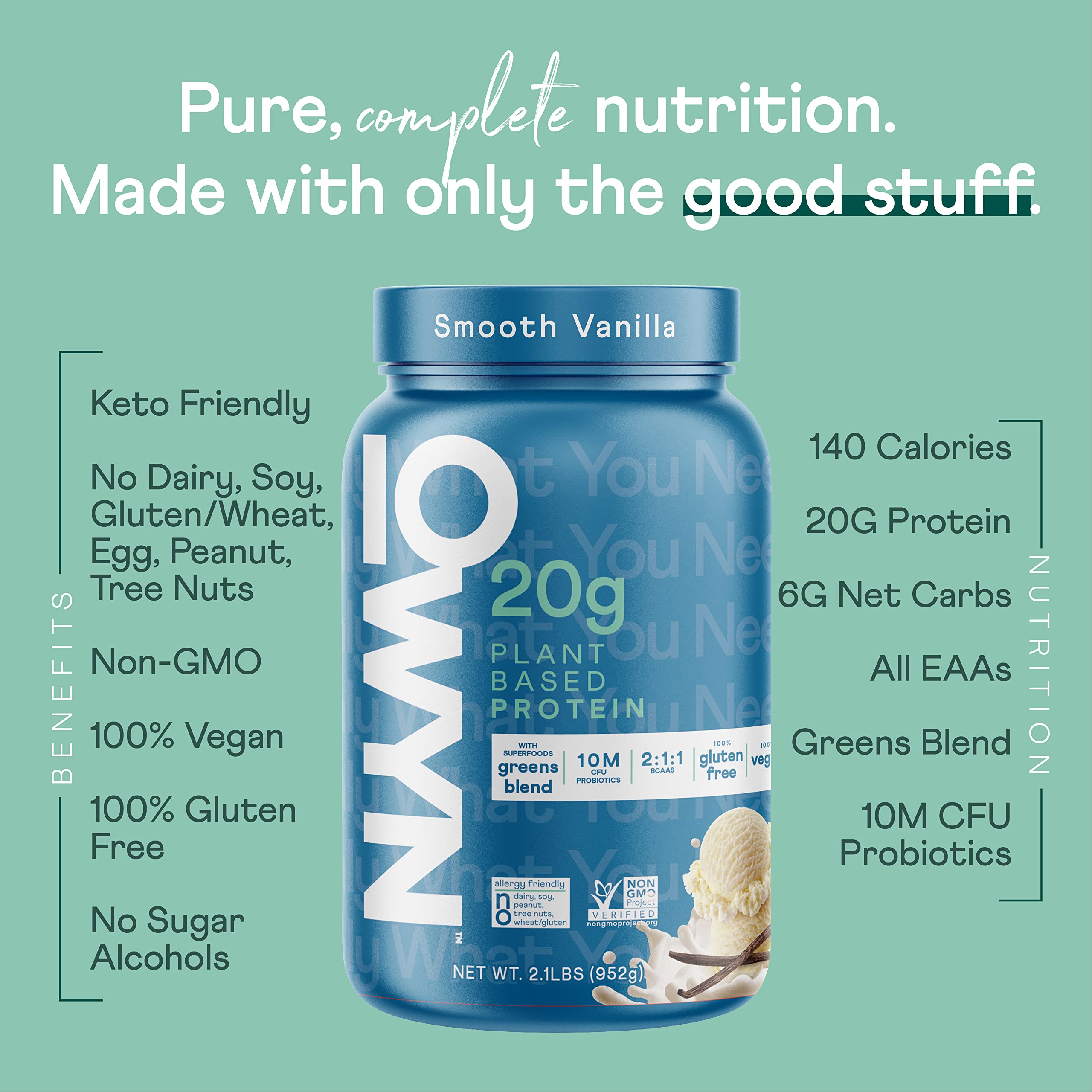 OWYN greens blend with probiotics for digestion and daily wellness