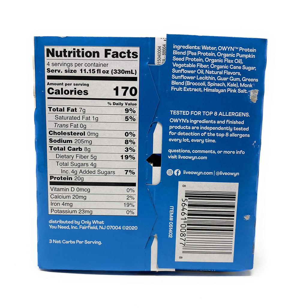 OWYN Smooth Vanilla pour showcases a creamy, dairy-free shake ready to enjoy.