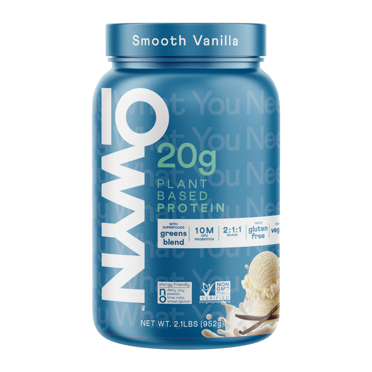 OWYN smooth vanilla protein powder tub for dairy-free shakes