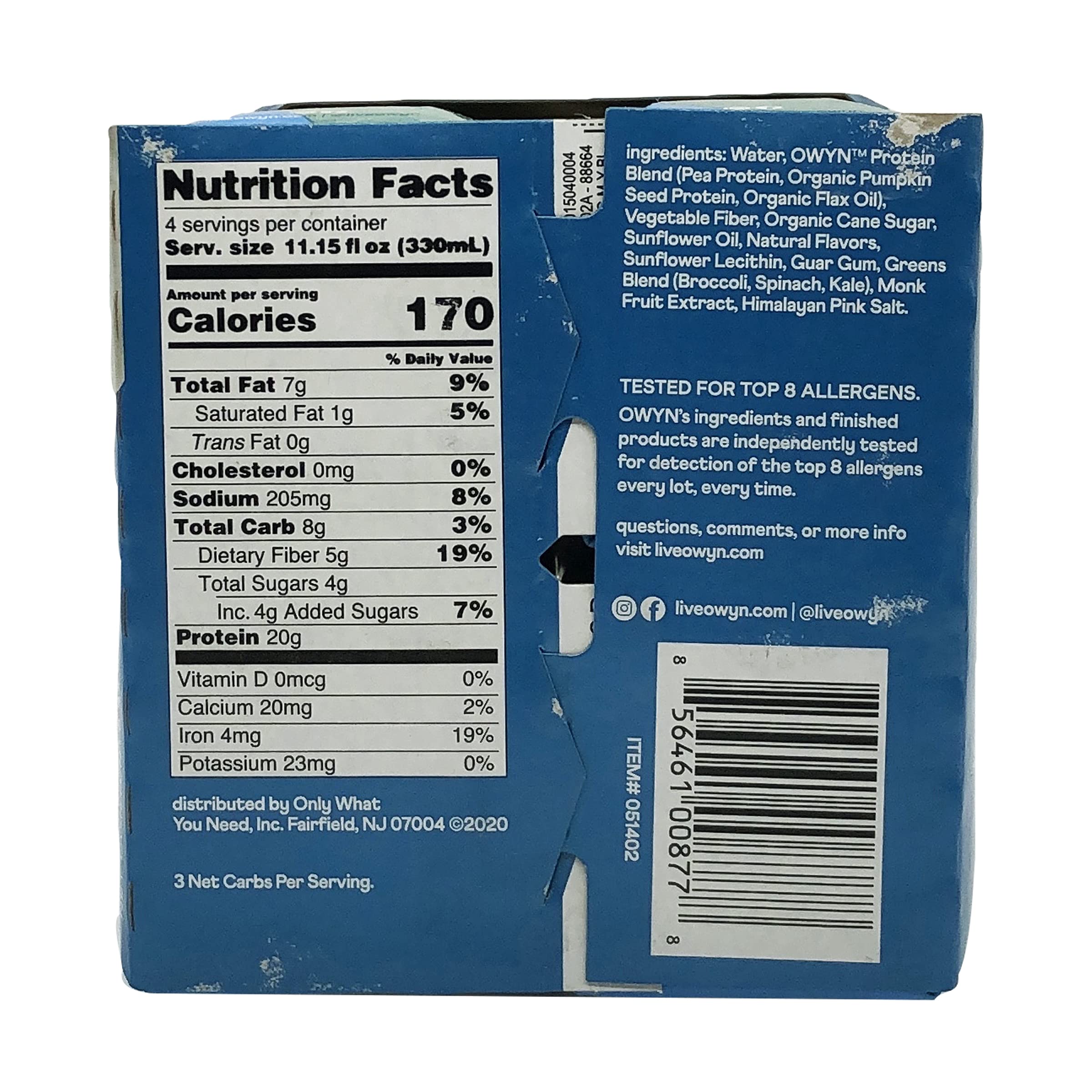OWYN Smooth Vanilla splash evokes a fresh, plant-based protein experience.