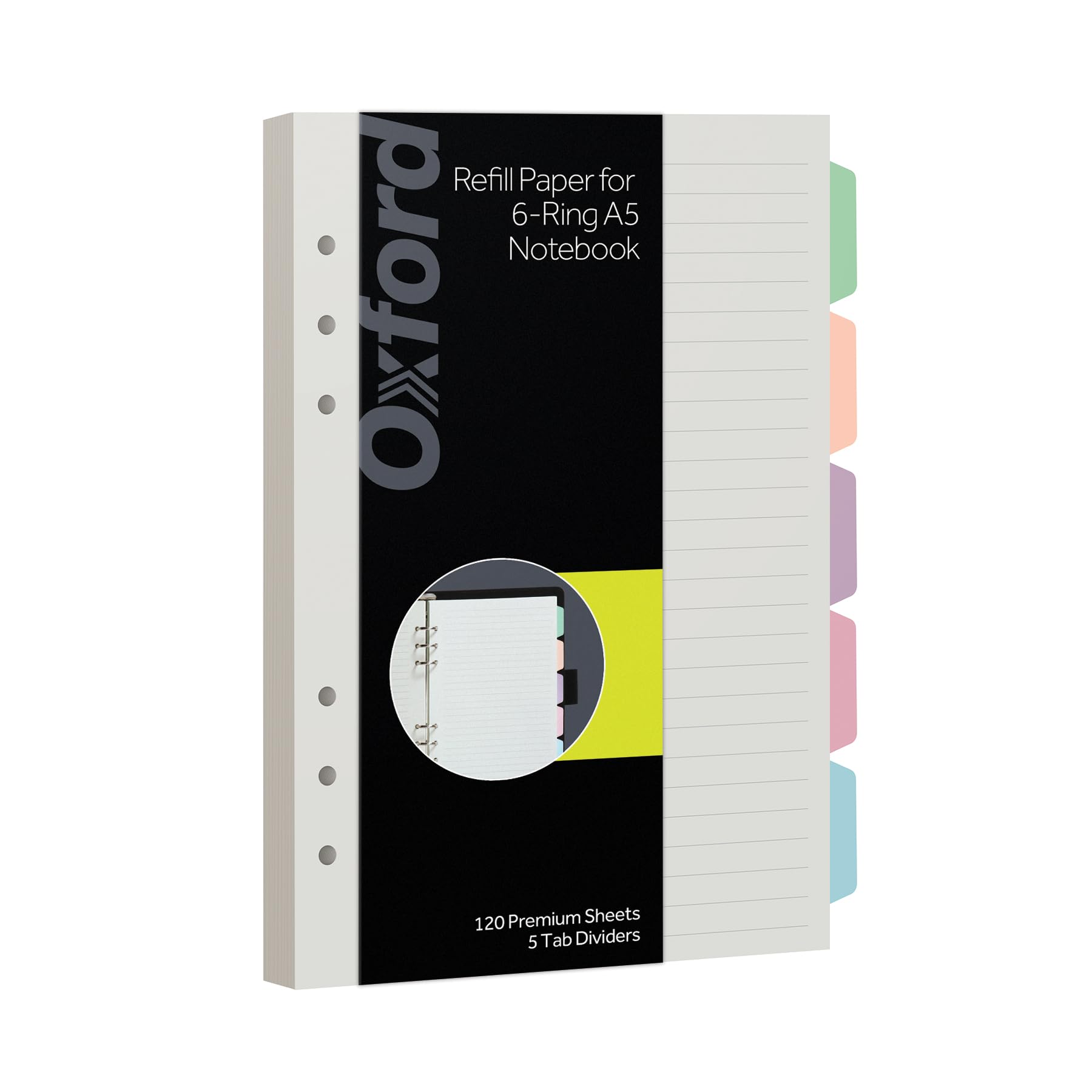 Oxford A5 ivory refill paper with a smooth writing surface.