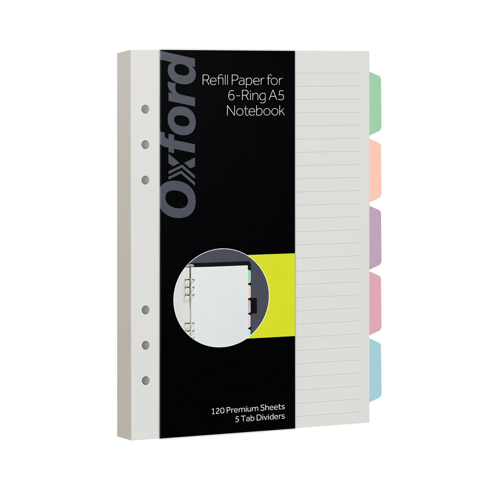 Oxford A5 ivory refill paper with a smooth writing surface.