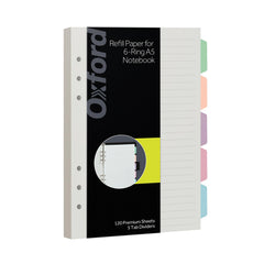 Oxford A5 ivory refill paper with a smooth writing surface.