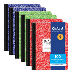 Oxford Composition Notebook with red cover, ideal for daily school notes and journaling.