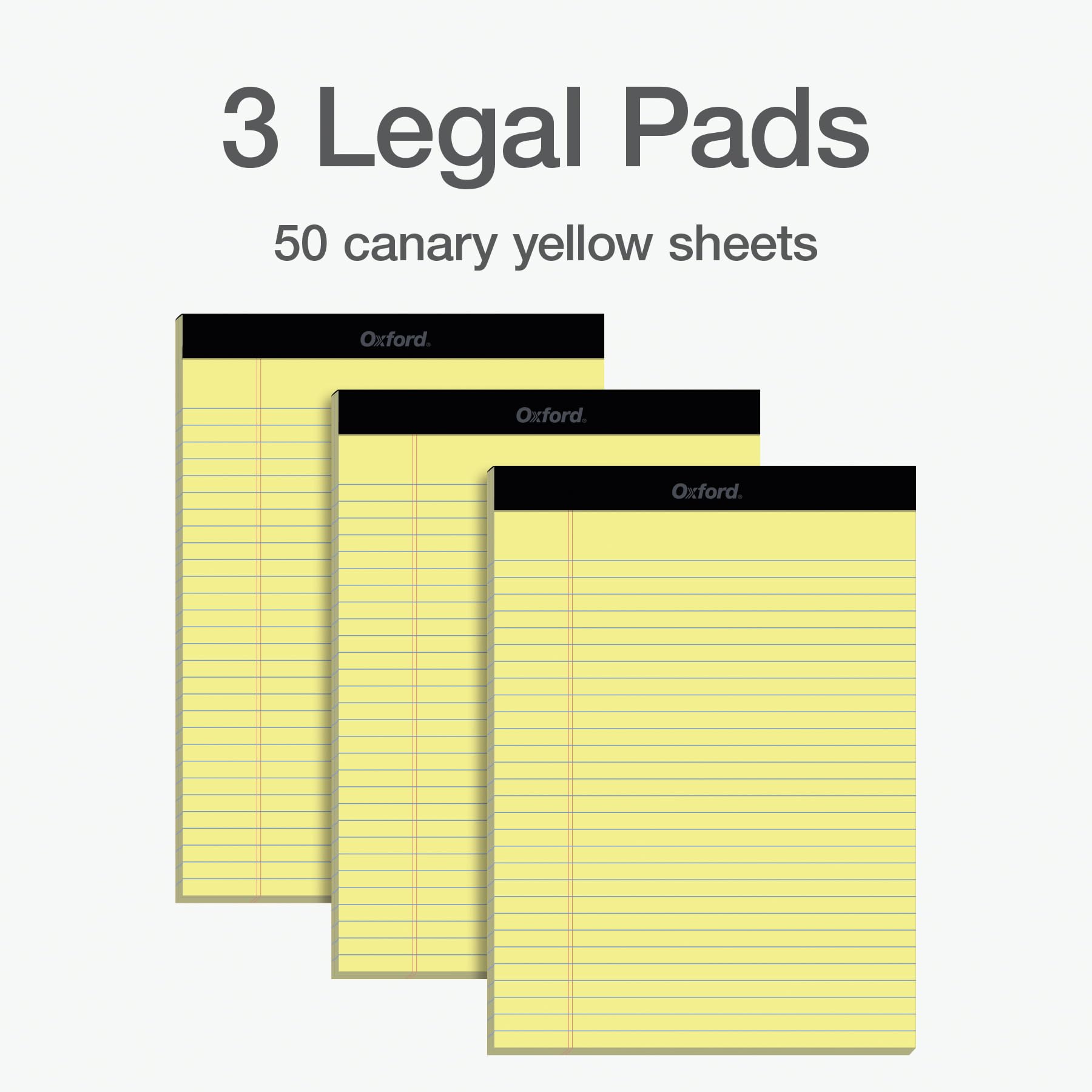 Oxford legal pad beside ruler to show standard 8.5 x 11 size