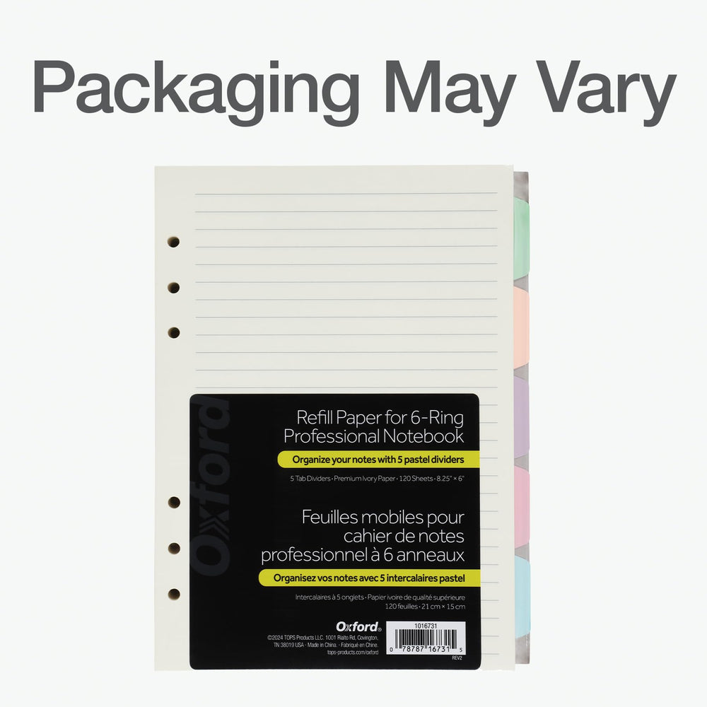 Oxford ivory paper sample used for note-taking with pens.
