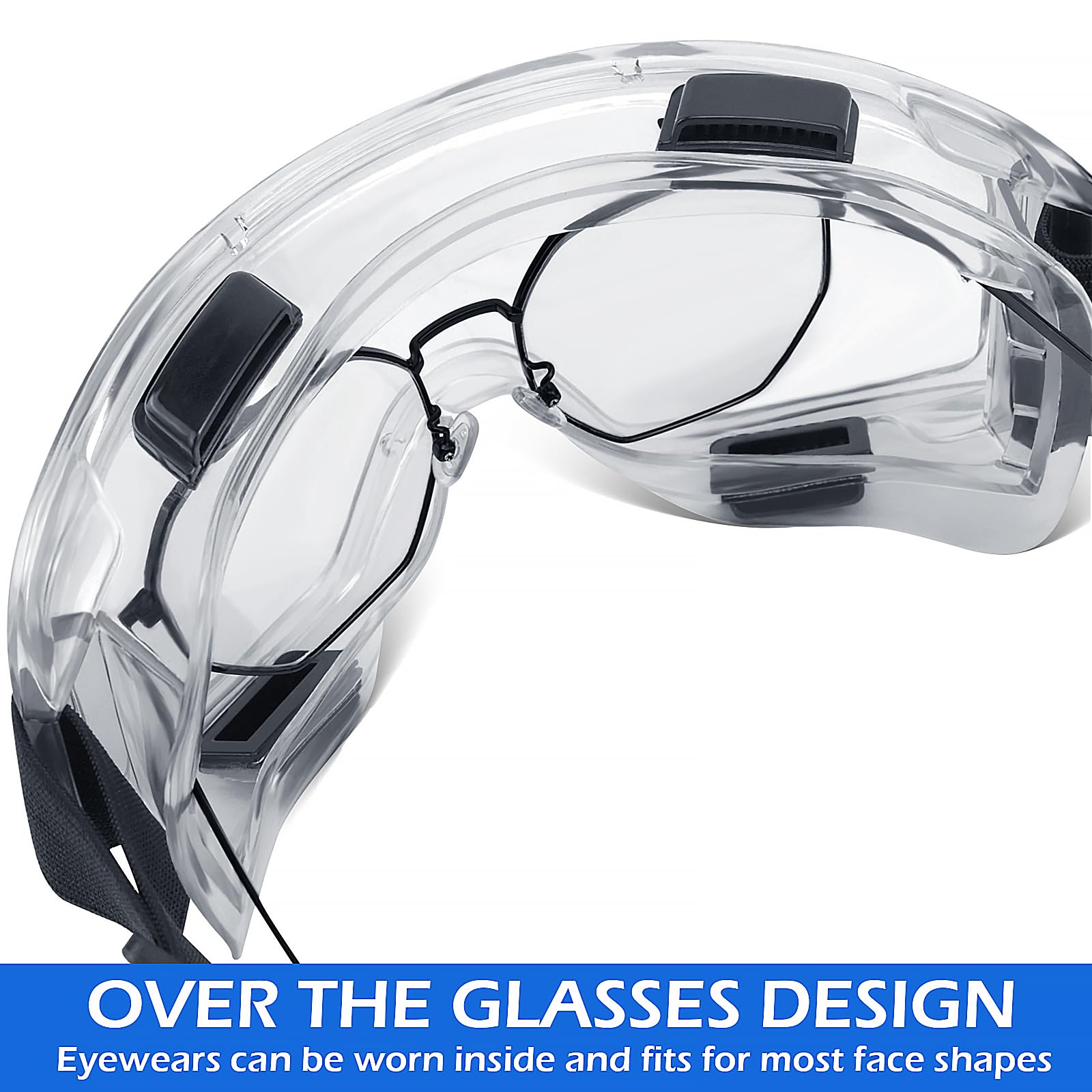 OXG safety goggles adjustable strap offering a secure fit for all ages.