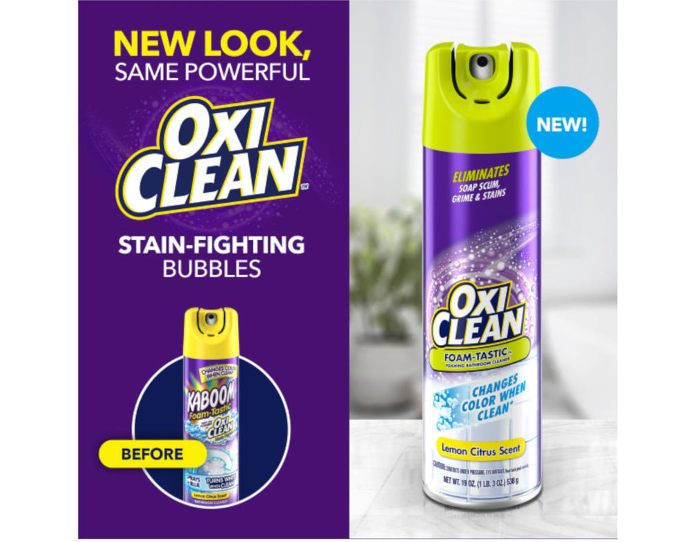 OxiClean Foam-Tastic Bathroom Cleaner chrome surface shine after cleaning