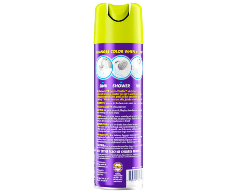 OxiClean Foam-Tastic Bathroom Cleaner spray nozzle enables quick, effortless cleaning