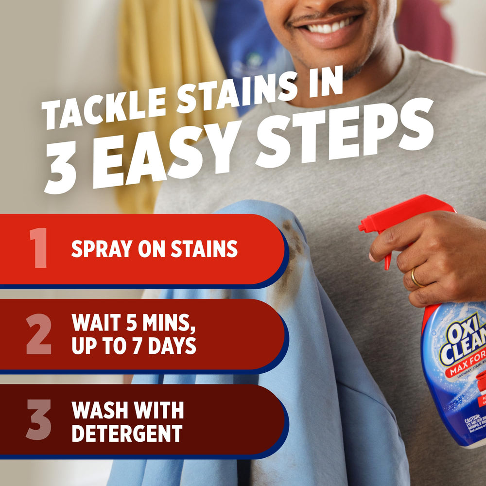 OxiClean Max Force lifts ink and wine stains on textiles.