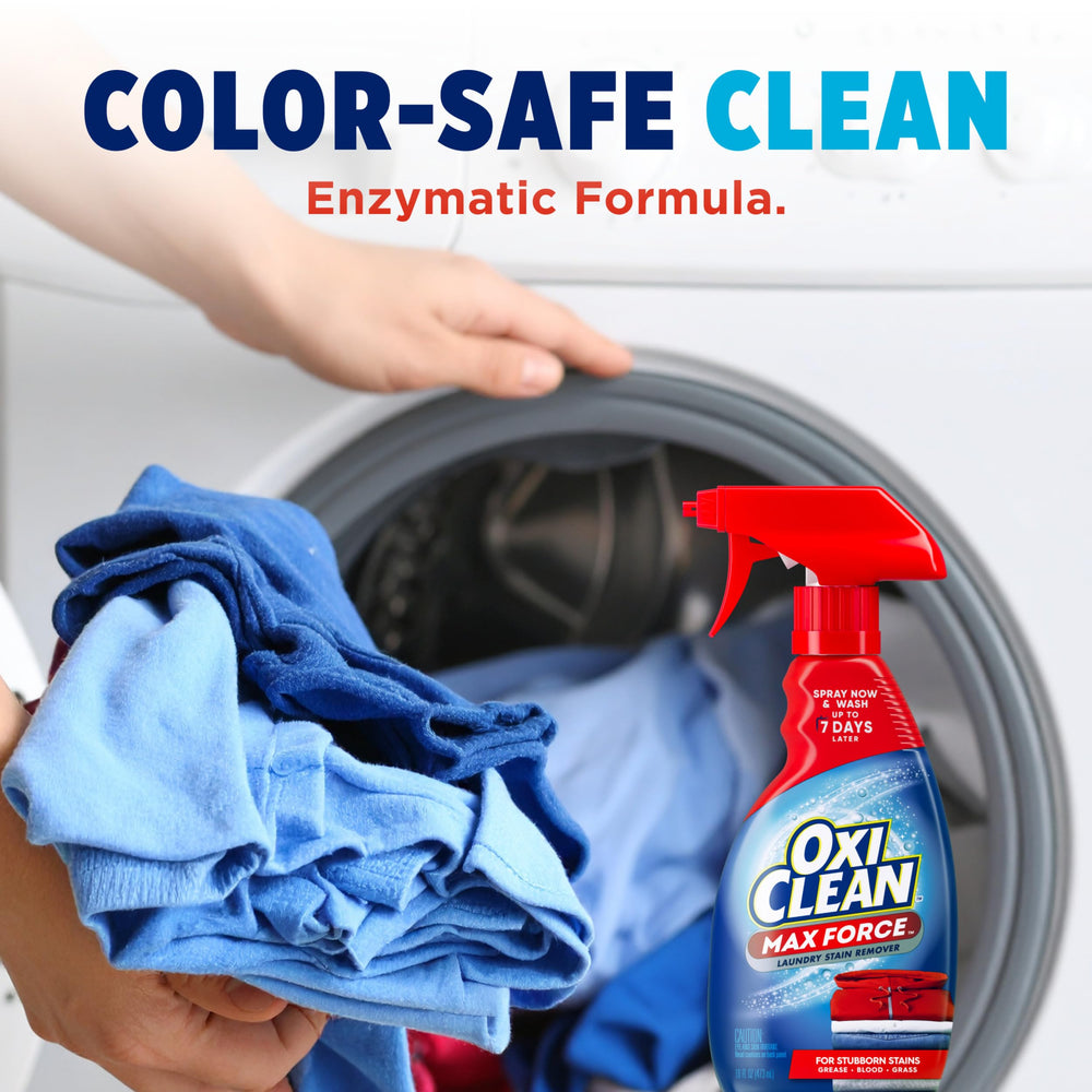 OxiClean Max Force 3-pack packaging for household laundry stain relief.