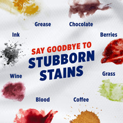 OxiClean Max Force stain application on fabric targets tough spots before washing.