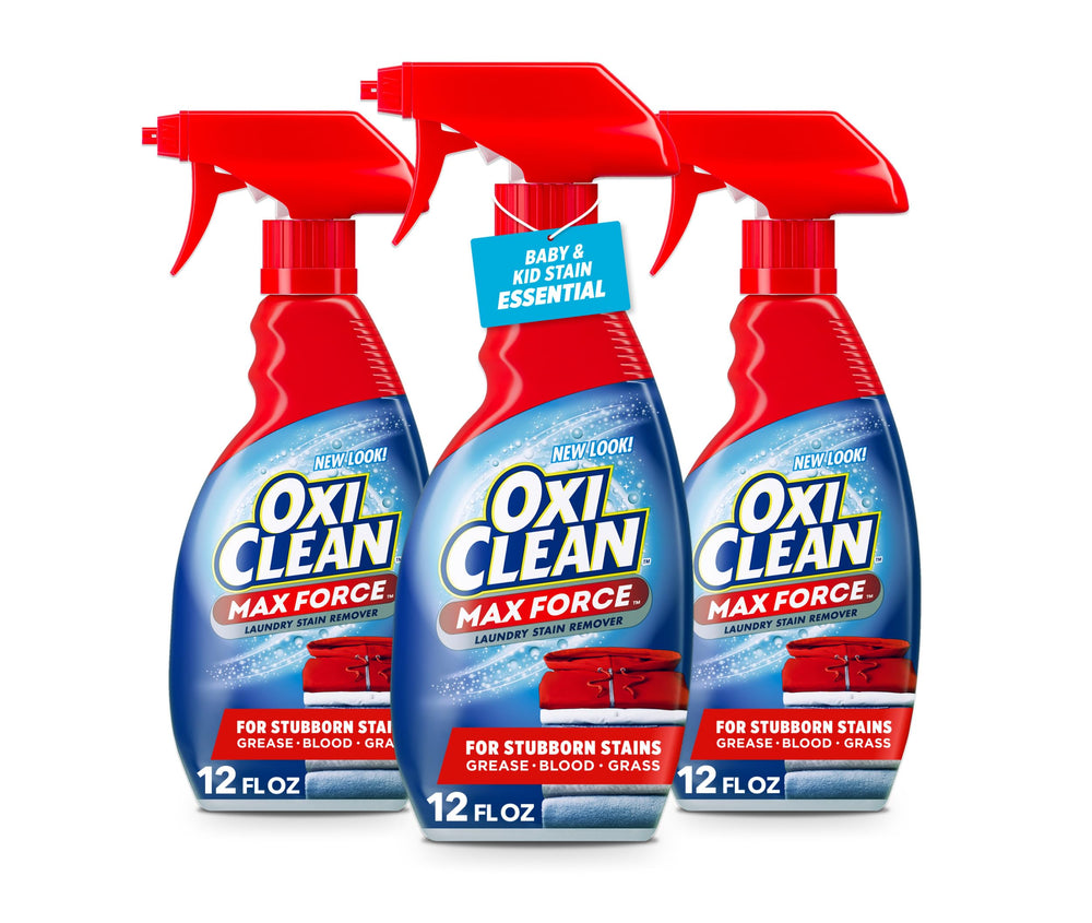 OxiClean Max Force stain remover spray bottle ready to tackle tough laundry stains.
