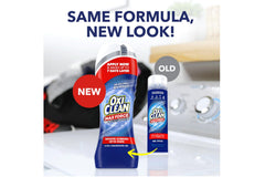 OxiClean MaxForce Gel Stick blue formula highlights non-staining treatment area.