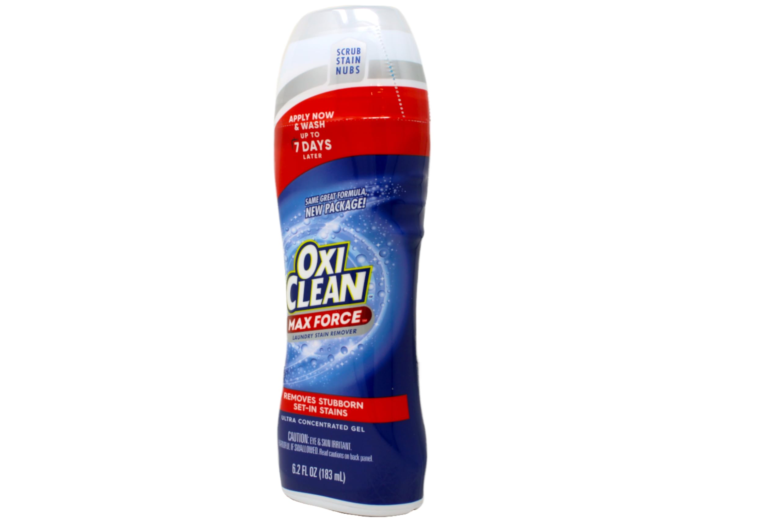 OxiClean MaxForce Gel Stick top scrub cap demonstrates built-in scrub.