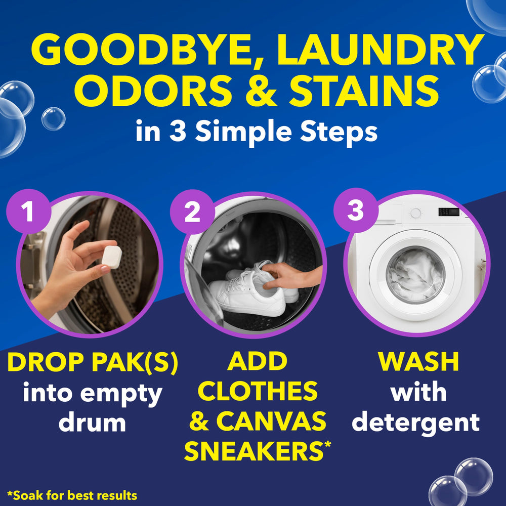 OxiClean Odor Blasters Paks color-safe formula preserves fabric brightness.