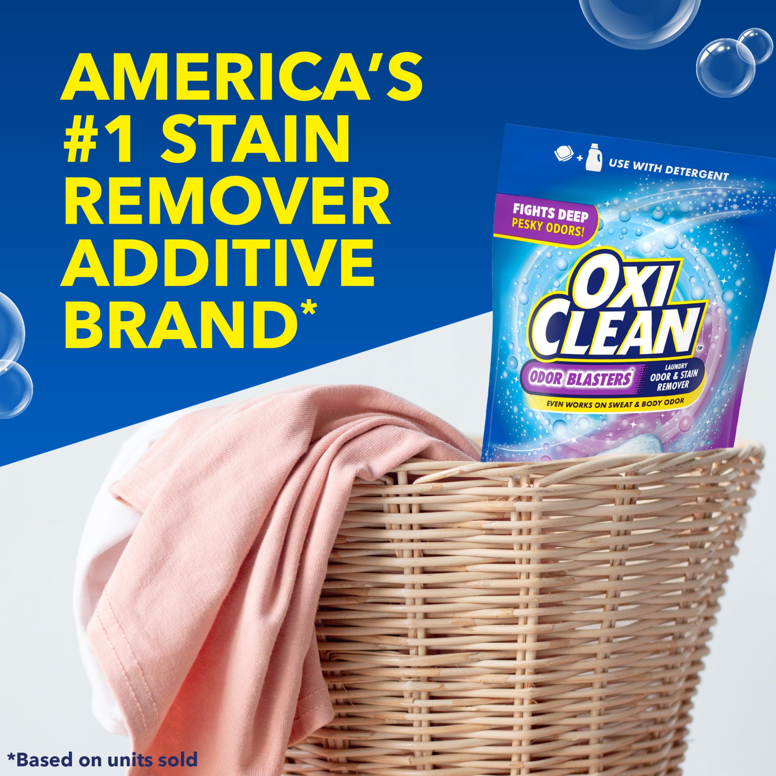 OxiClean Odor Blasters Paks safe for HE and standard machines.
