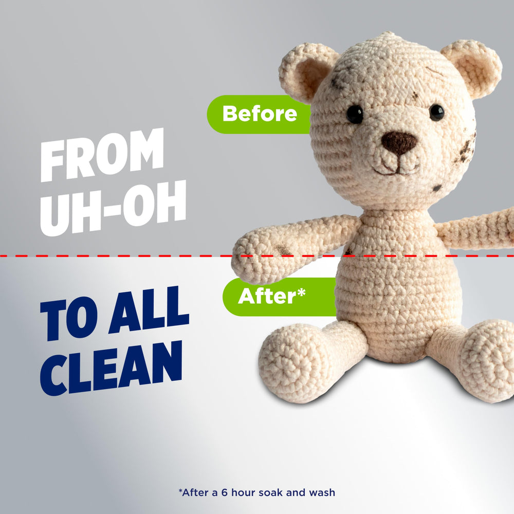 OxiClean Triple Action Free Stain Remover on towels restores brightness.