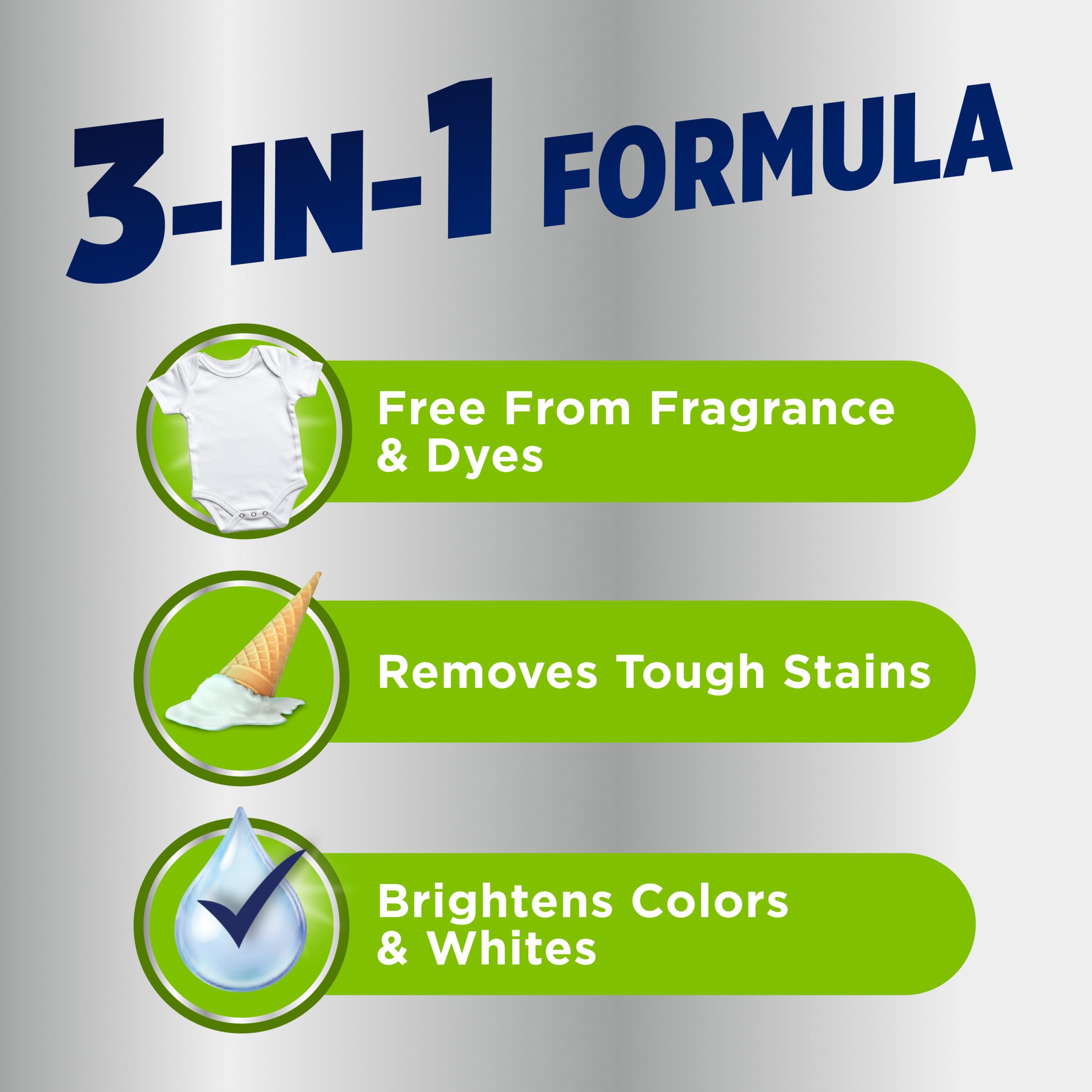 OxiClean Triple Action Free Stain Remover being poured into a washing machine.