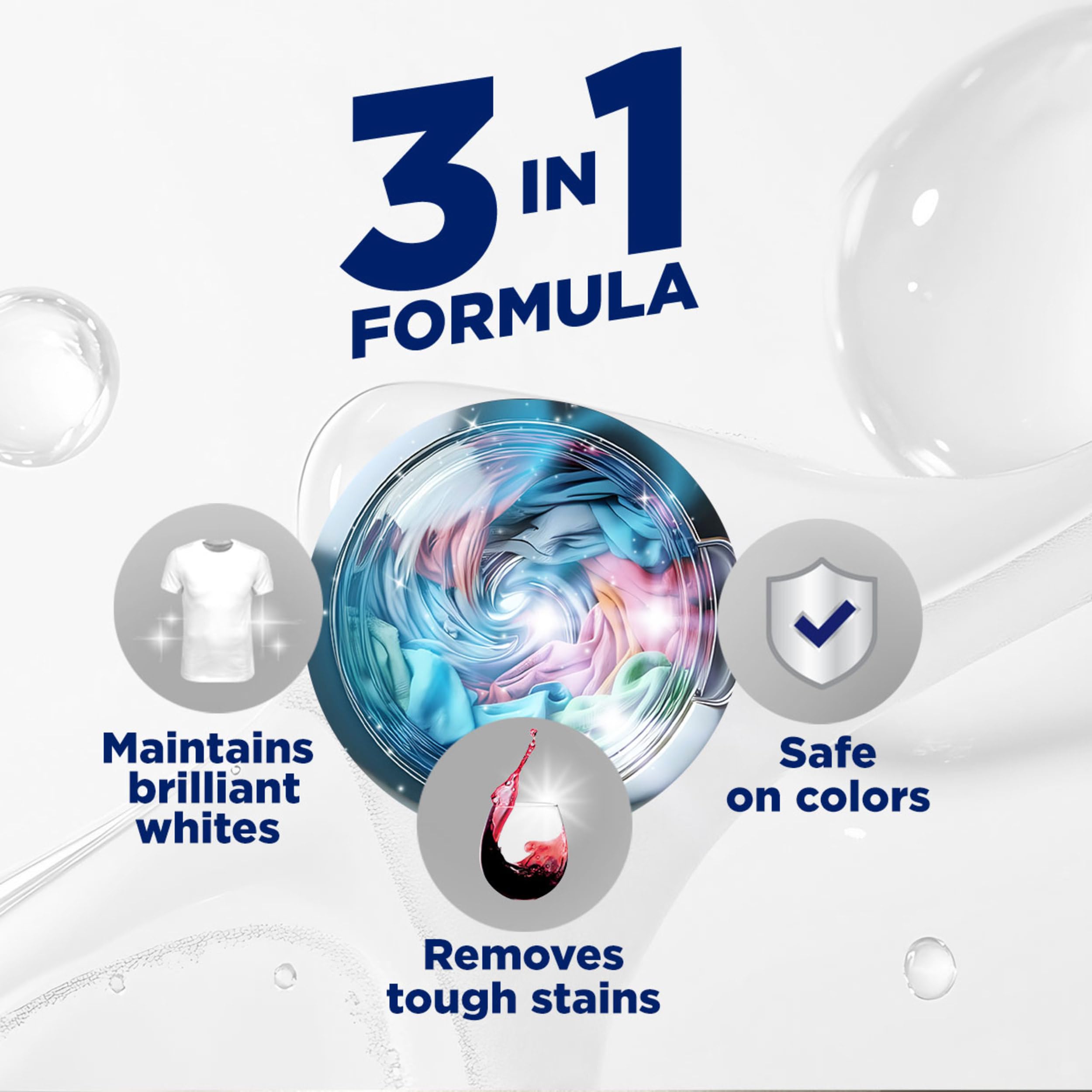 OxiClean Triple Action White Revive in front of washing machine