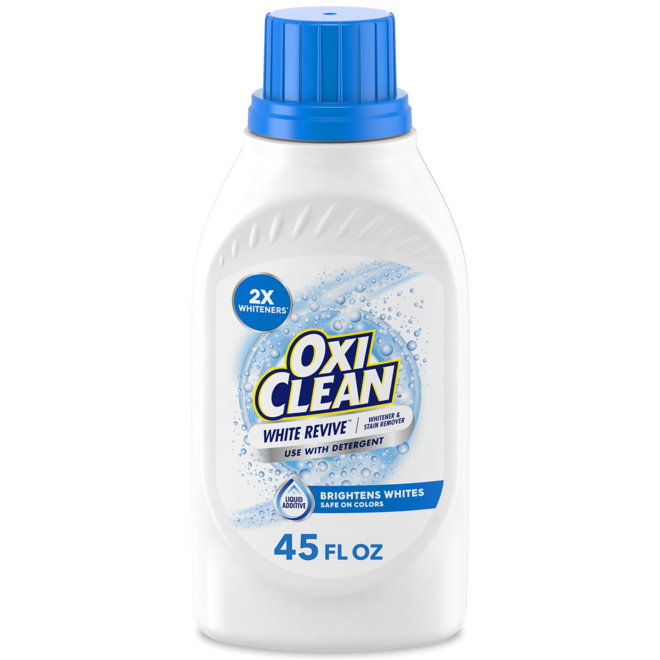 Oxiclean White Revive bottle front shows whitening power for whites