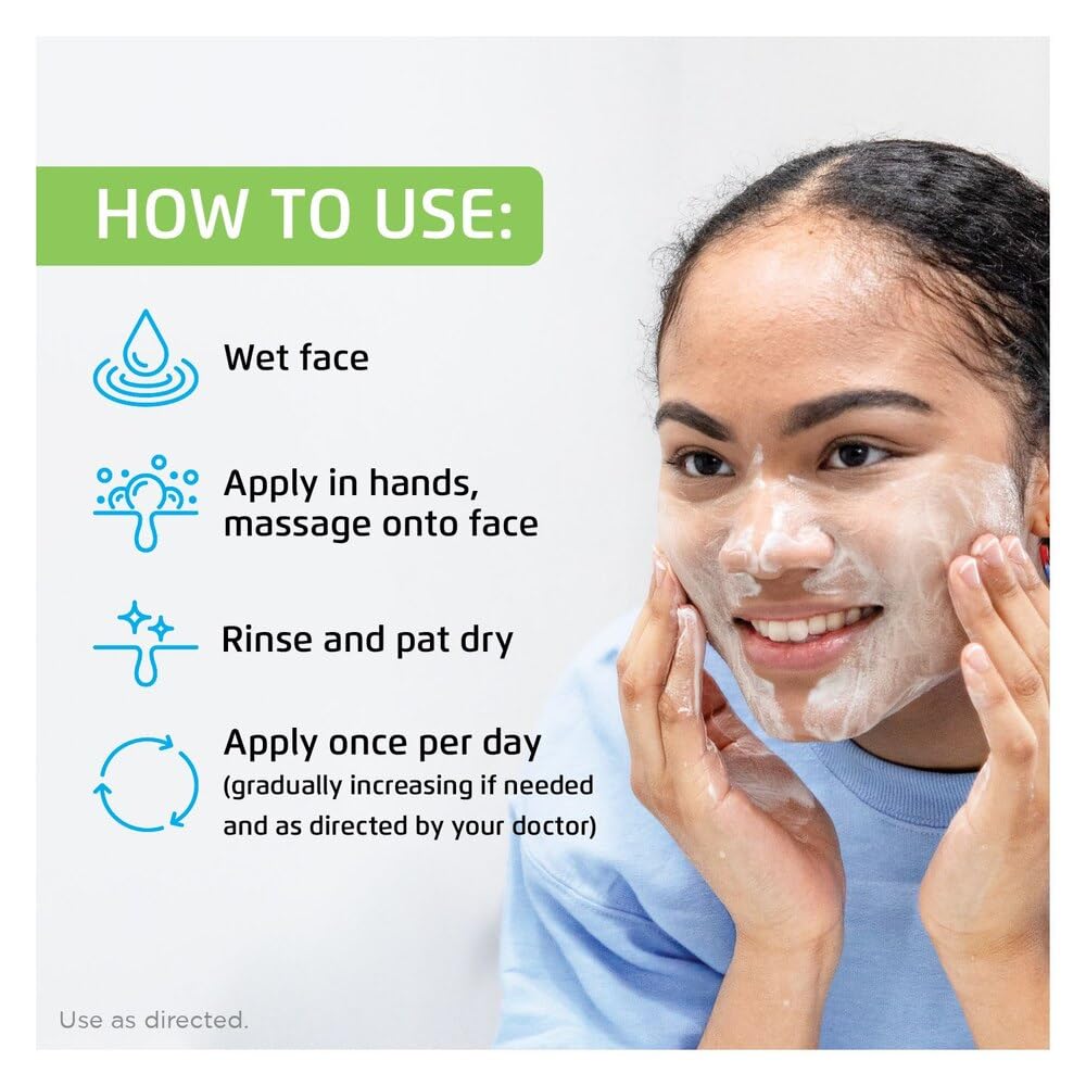 Oxy Acne Face Wash packaging back highlights key directions and ingredients.