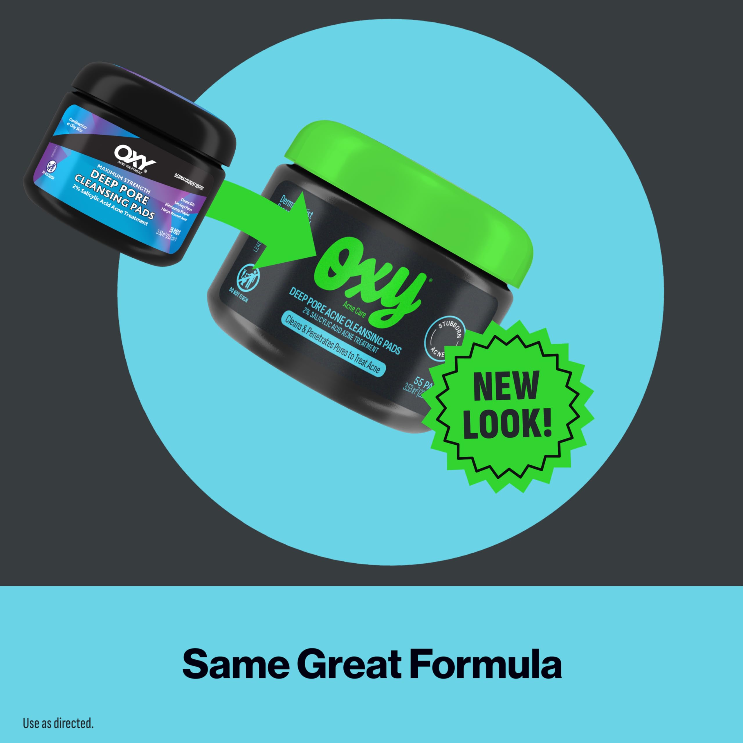 Oxy Deep Pore Cleansing Pads on the back for easy application