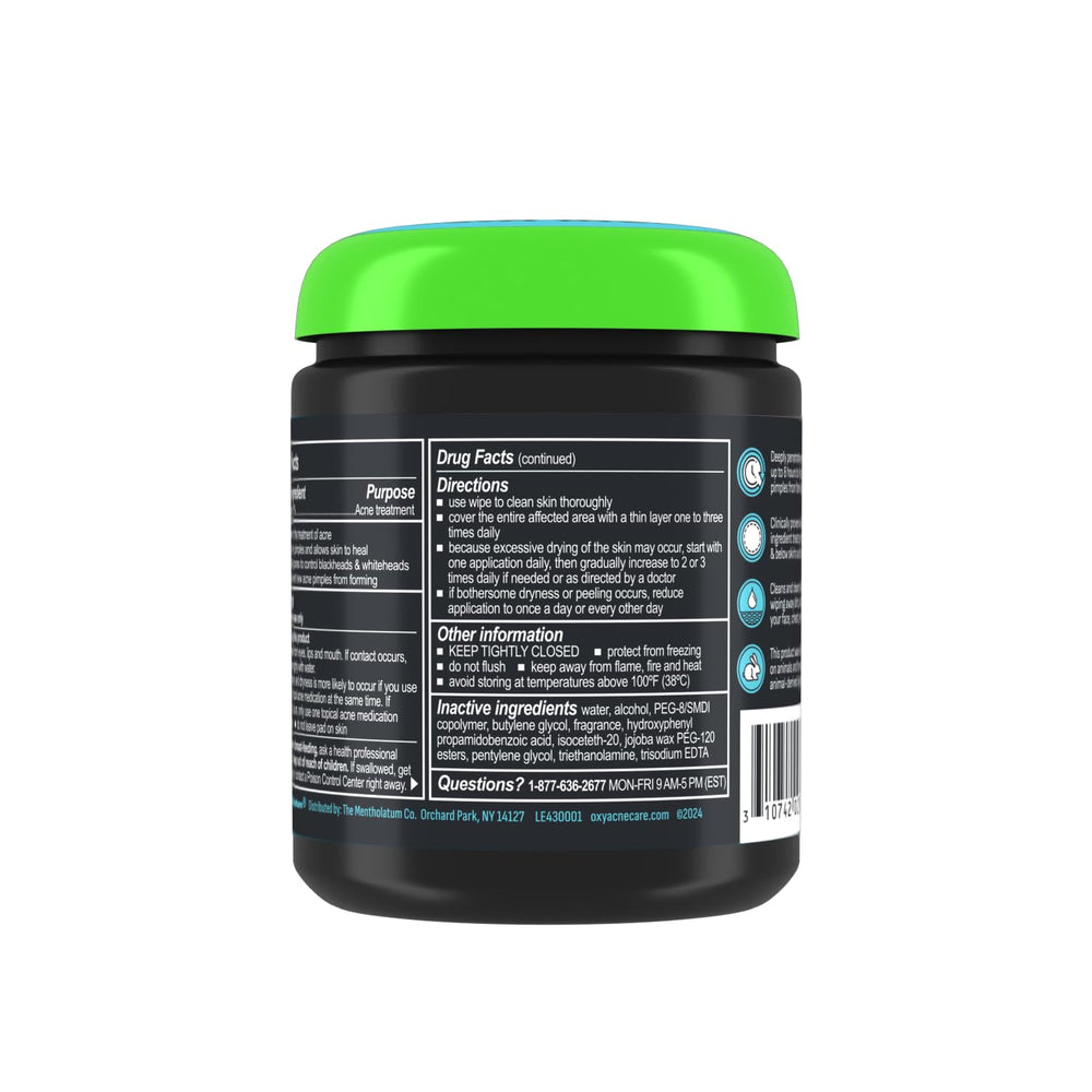 Oxy Deep Pore pad smooth side soothes pores and provides gentle hydration after cleansing.