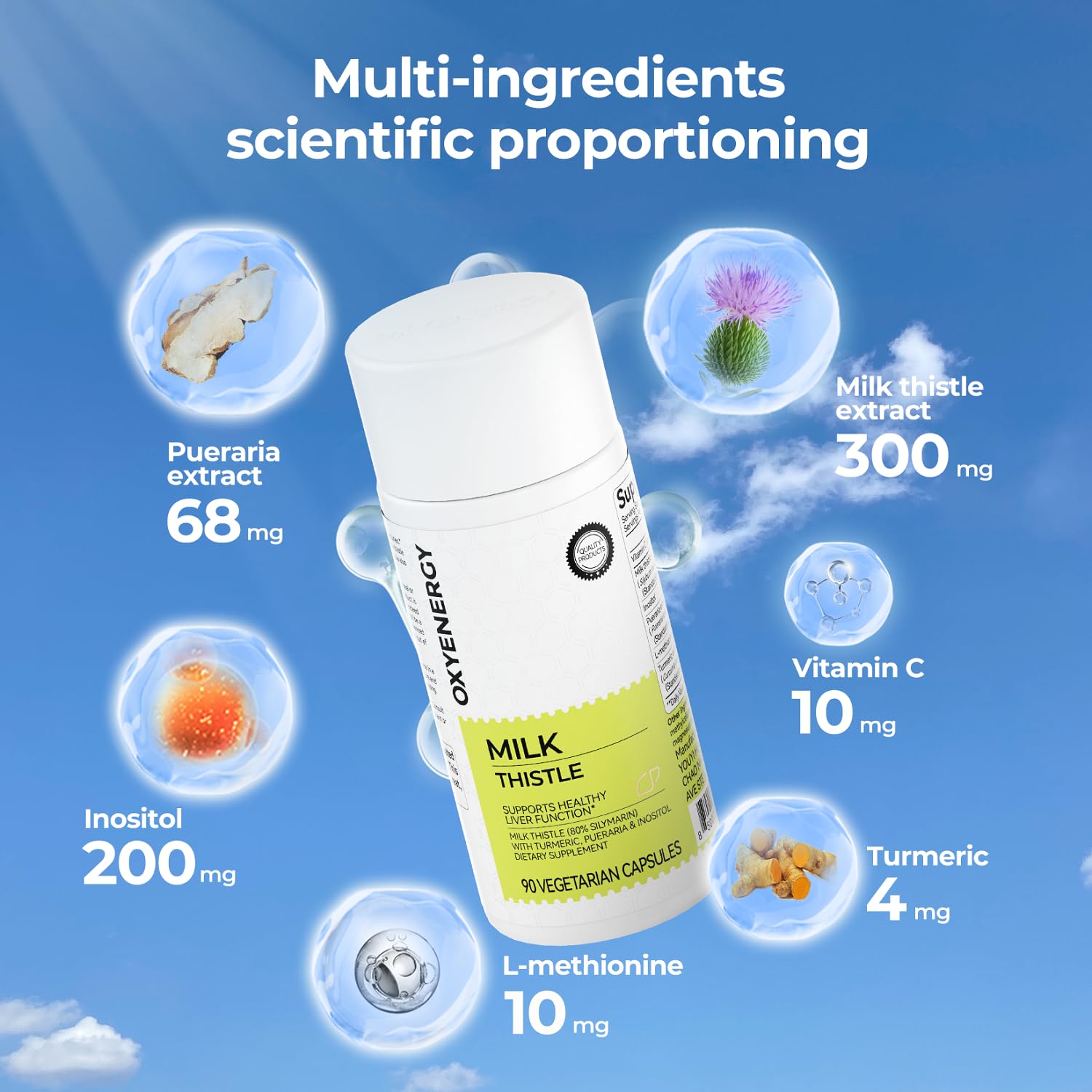 OxyEnergy artichoke extract visual highlights flavonoids supporting liver health