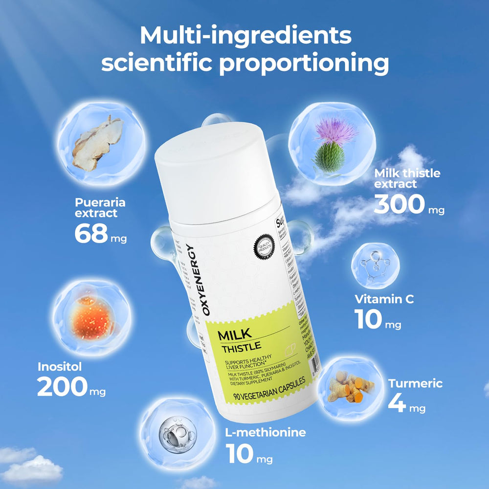 OxyEnergy artichoke extract visual highlights flavonoids supporting liver health