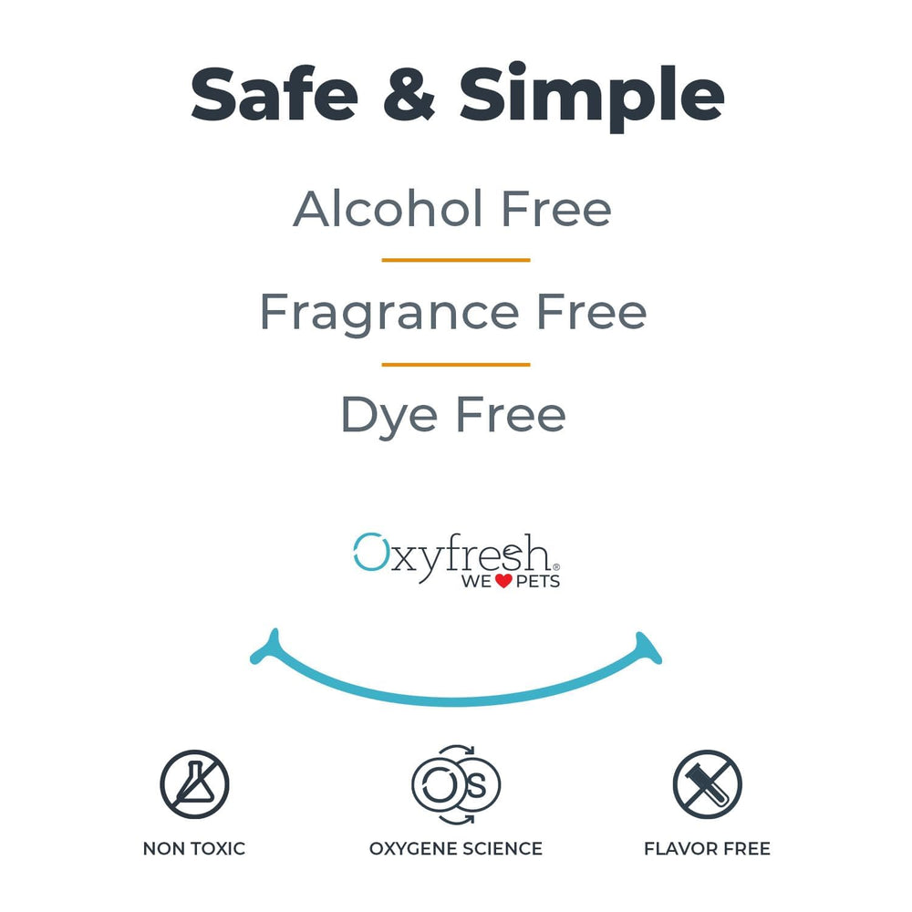 Oxyfresh bottle displayed on kitchen shelf.