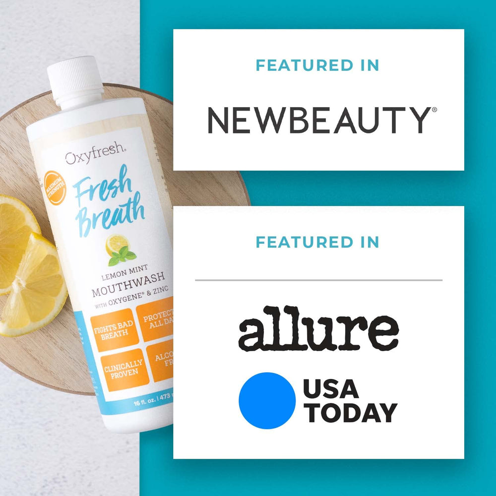 Oxyfresh Lemon Mint promotes gum hydration with aloe vera.