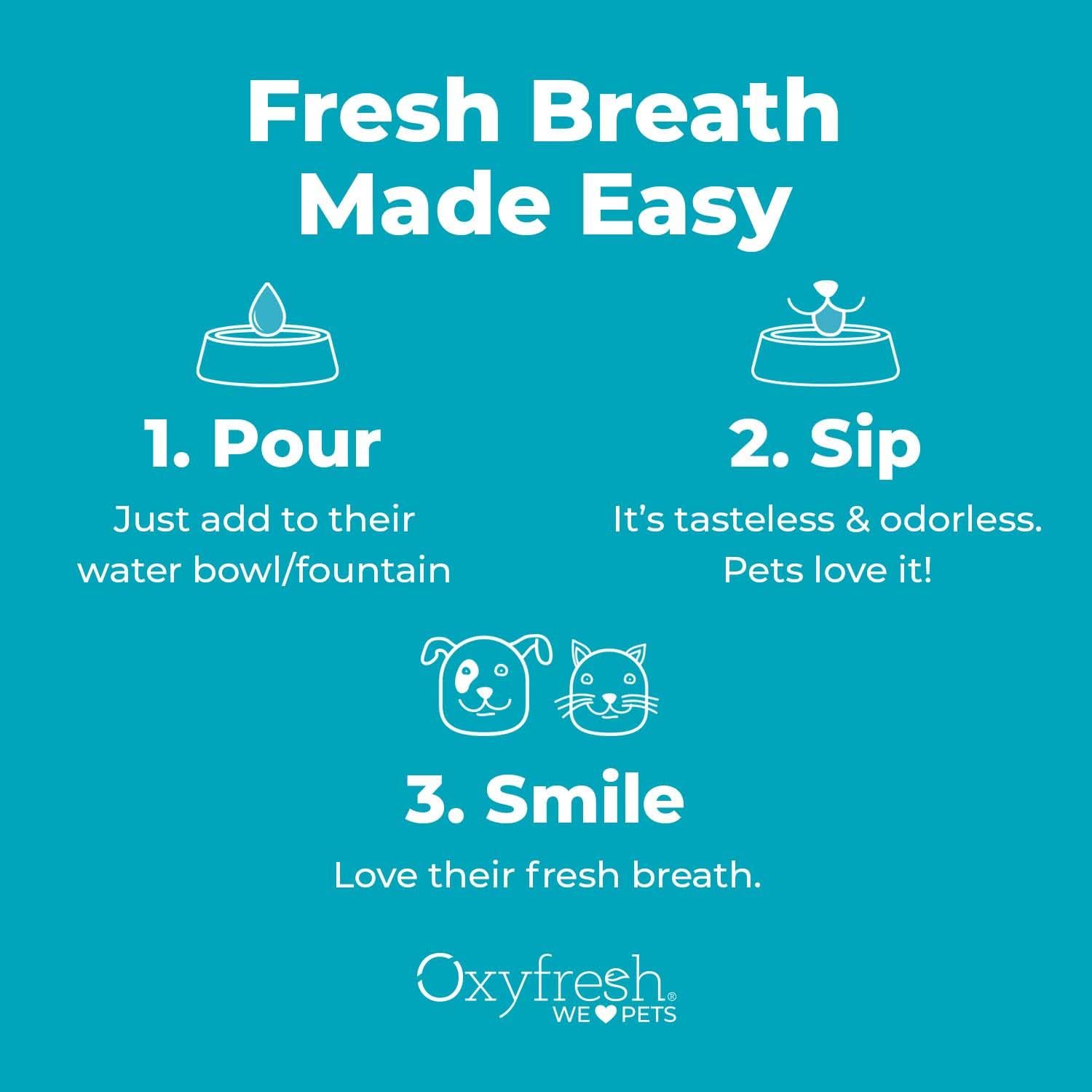 Pet owner notices fresher breath with Oxyfresh.