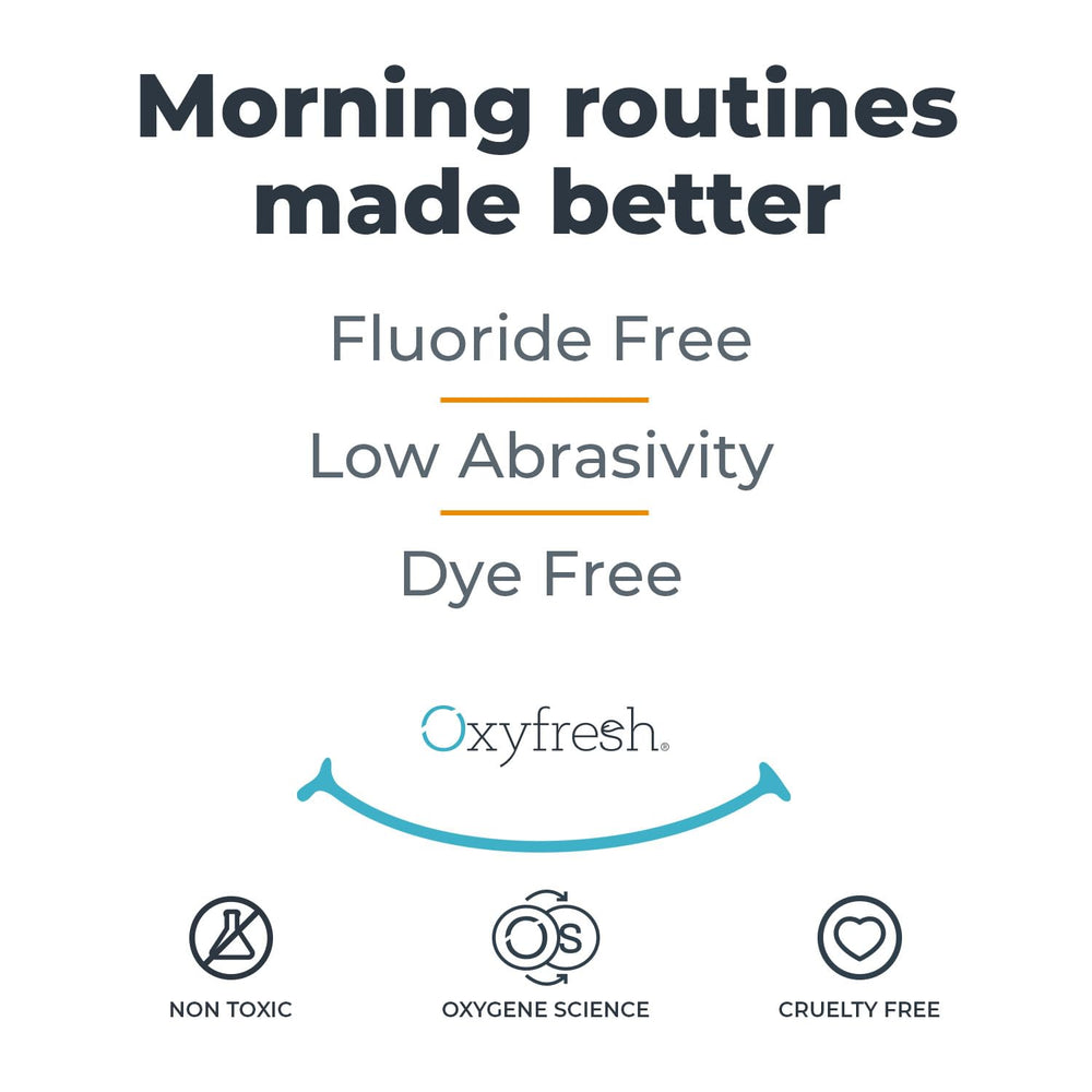 Breath-freshening effect concept with Oxyfresh Pro Formula Fresh Mint toothpaste
