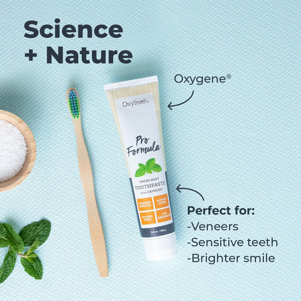 Oxyfresh toothpaste on sink illustrating an everyday oral care routine
