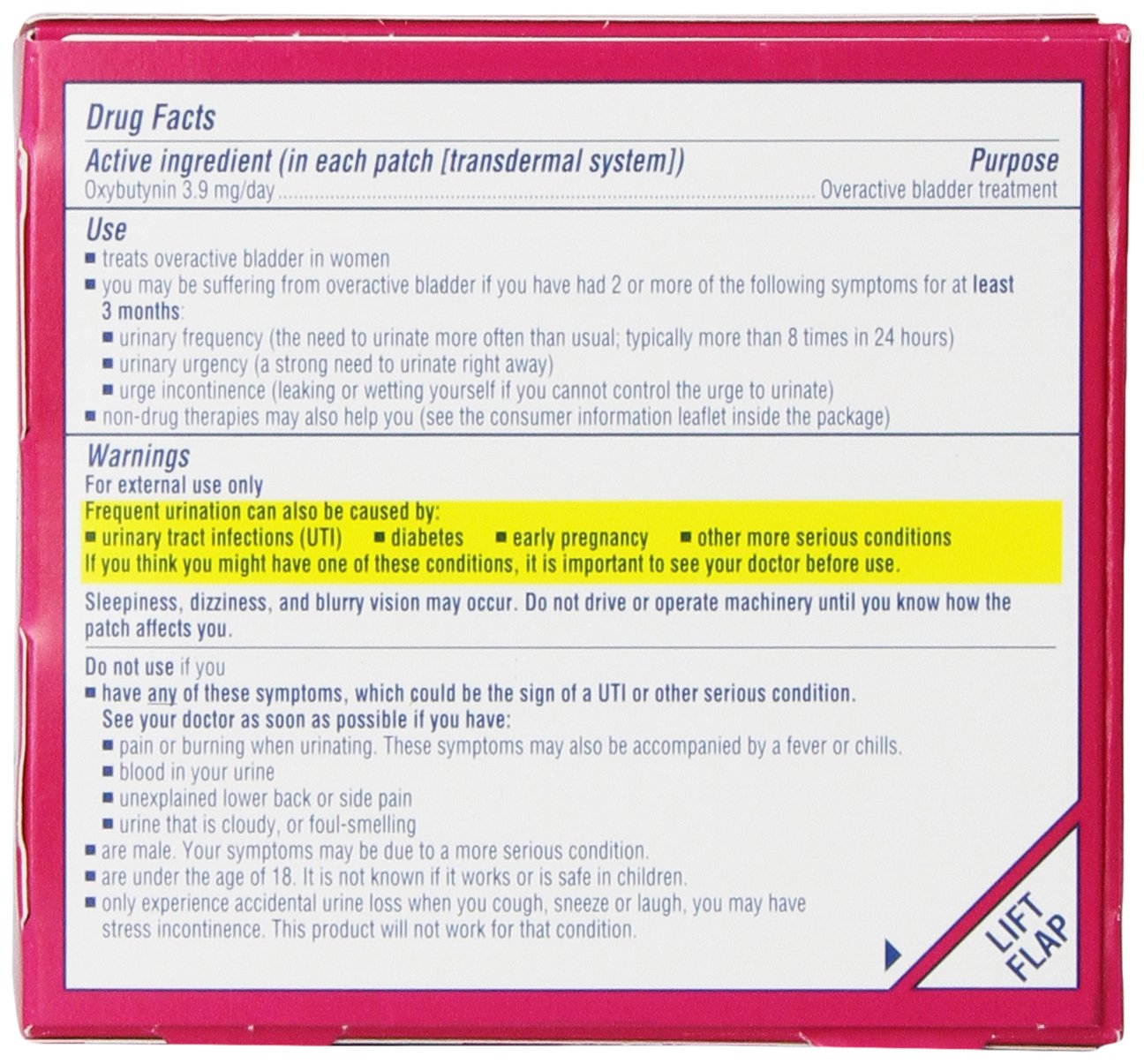 Oxytrol for Women patch on hip demonstrates flexibility for daily wear.