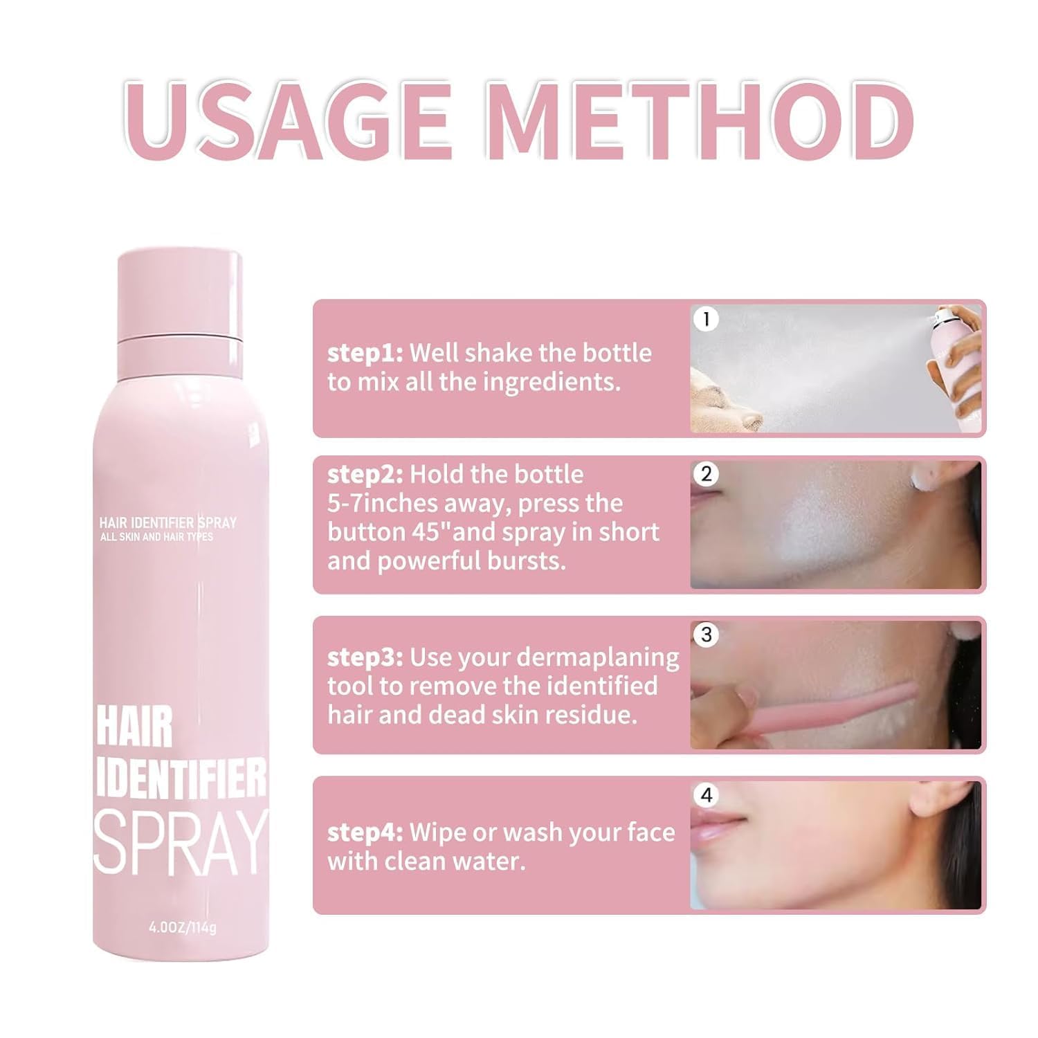 OYB Hair Identifier Spray after use, face ready for washing and final rinse