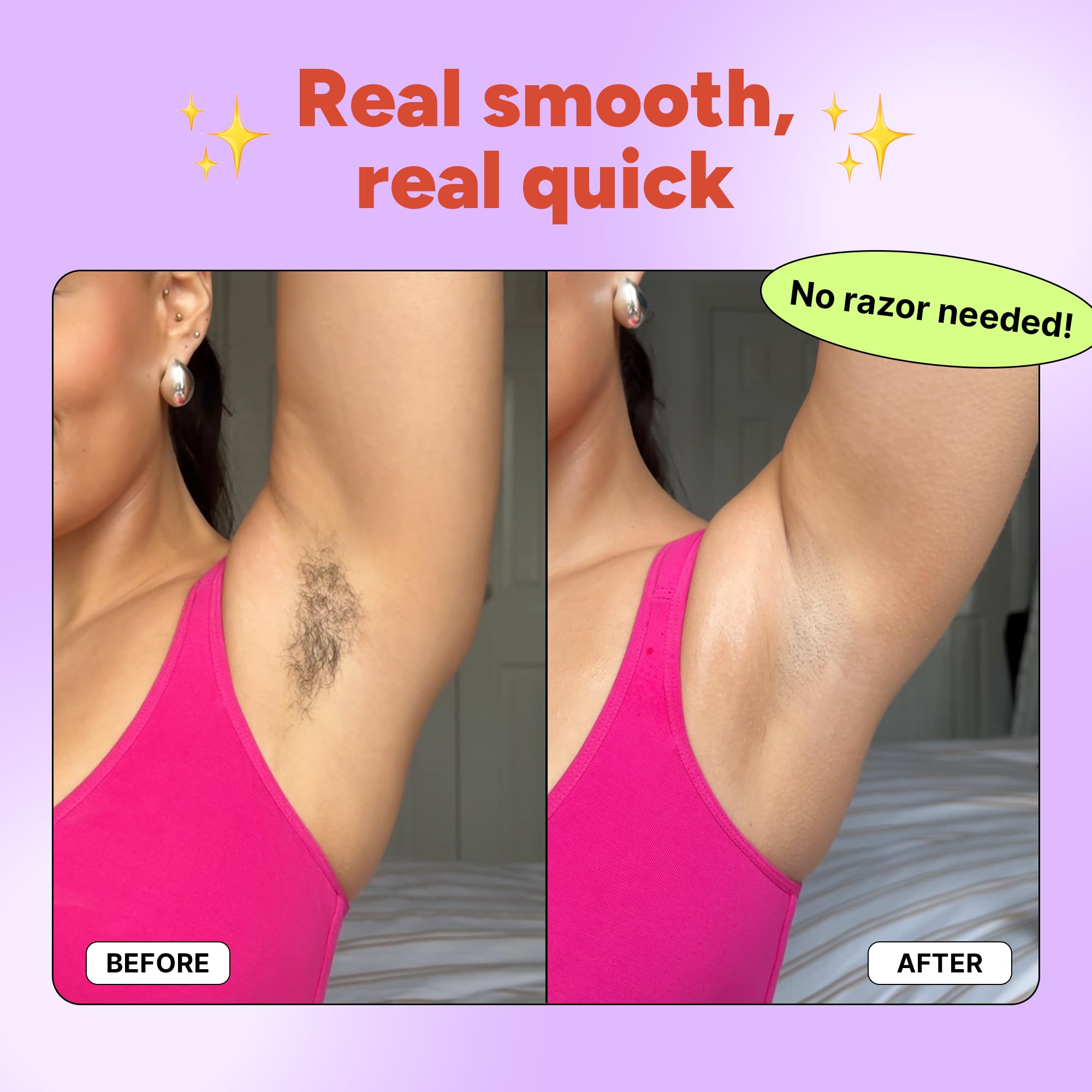 OYO Bye Bye Bush cream near bikini line, designed for fast intimate hair removal.