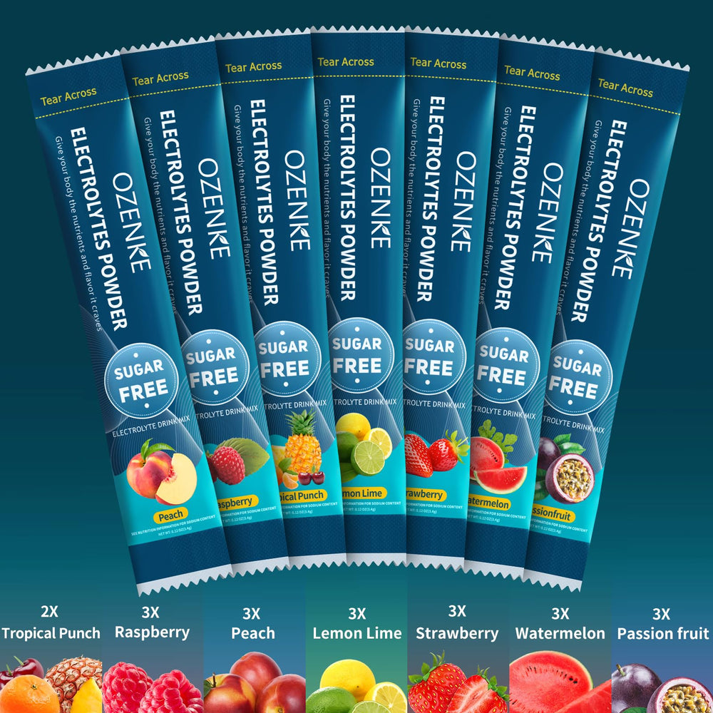 OZENKE electrolytes raspberry packet supports quick hydration on the go