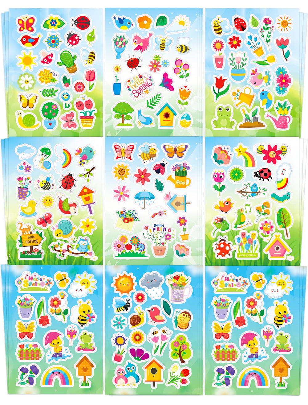 Ozepao spring stickers collection showing 148 designs for kids' crafts